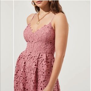 Astr lace a line midi dress